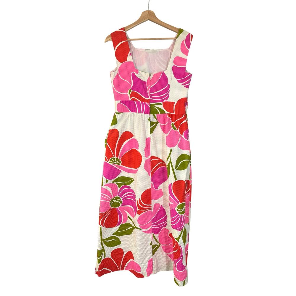 Vintage 60s 70s Colorful Hawaiian Floral Maxi Dress M Tropical Groovy Retro - Picture 3 of 9